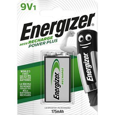 Piles rechargeables Energizer Power Plus 9V 6HR61 175mAh NiMH