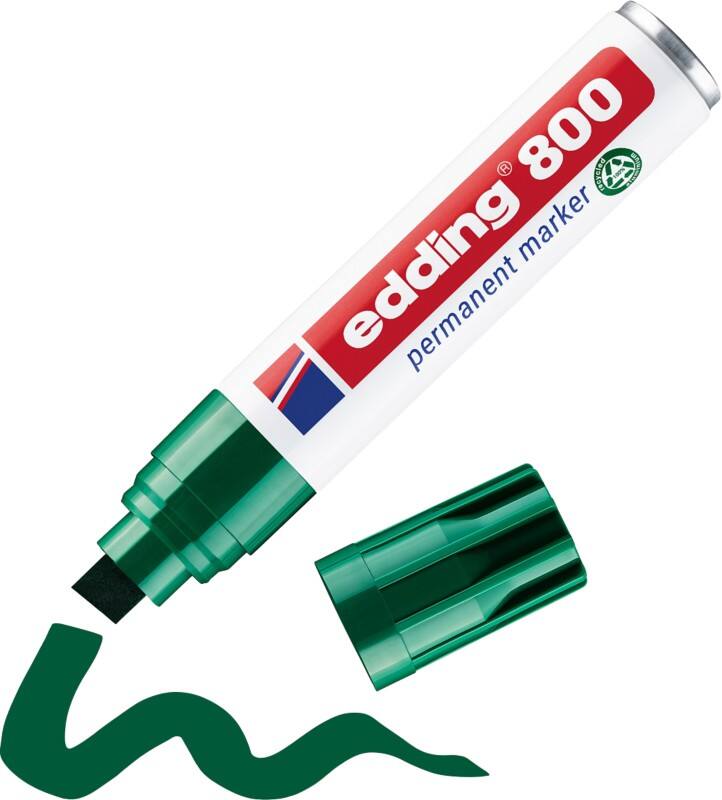 edding 800 800 Permanentmarker 100% Recycelt Extra Breit Keilspitze 4 - 12 mm Grün Nachfüllbar Wasserbeständig