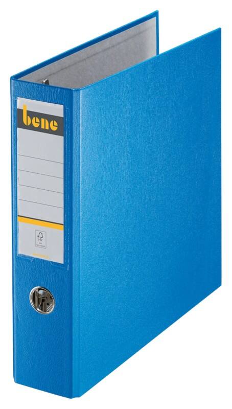 Classeur à levier Bene Large A4 75 mm Bleu 4 Anneaux 292900 PP (Polypropylène) Portrait