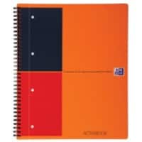 OXFORD International Notizbuch Draht DIN A4+ Liniert PP (Polypropylen) Orange Perforiert 160 Seiten 5 Stück à 80 Blatt