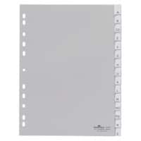 DURABLE Blanko Register DIN A4 Grau 15-teilig PP (Polypropylen) Portrait A4 11 Löcher 6442