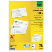 Sigel LP791 Visitenkarten 85 x 55 mm 190 g/m2 Weiß 400 Stück