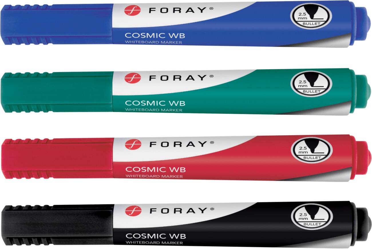 Foray Cosmic WB Whiteboard Marker Mittel Rundspitze Farbig sortiert 4 Stück