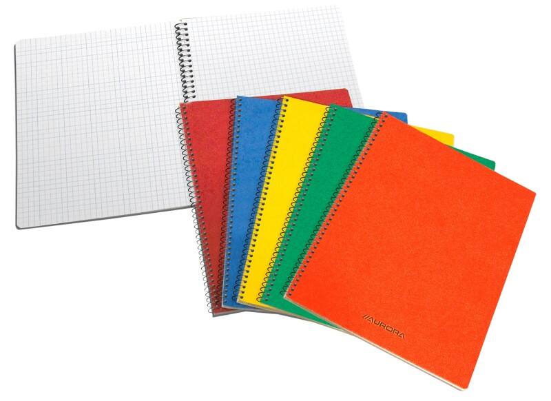 Cahier AURORA Spécial Quadrillé Reliure en spirale Carton Assortiment Sans perforation 100 Pages