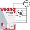 Viking Universaletiketten selbstklebend 105 x 37 mm Weiss 100 Blatt mit 16 Etiketten