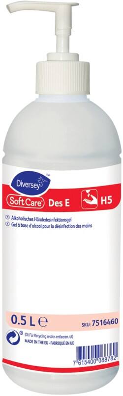 Désinfectant pour les mains Diversey Soft Care Des E Rose 10 Unités de 500 ml