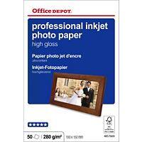 Papier photo Office Depot Professional Inkjet Haute Brillance 280 g/m² 10 x 15 cm 50 feuilles