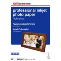 Papier photo Office Depot Professional Blanc Brillant 280 g/m² 21 x 29,7 cm A4 50 Feuilles