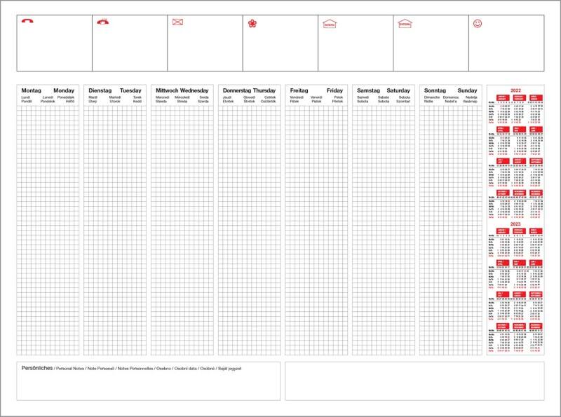 Calendrier de bureau 2025 Allemand 57 x 42 (l x h) cm Transparent