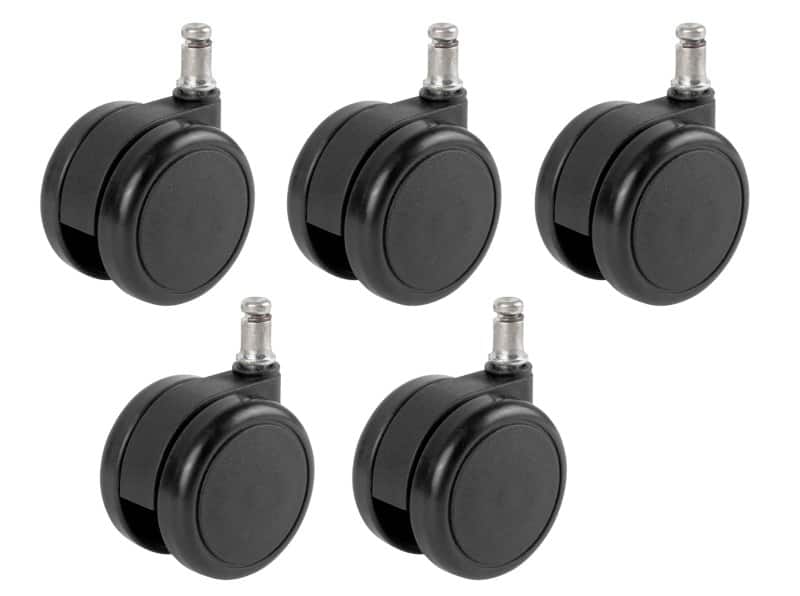 Viking Realspace Bürostuhlrollen für Harte Böden 60 mm Schwarz 5 Stück