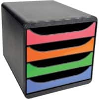Module de tiroirs Exacompta Noir, arlequin A4+ Polystyrène