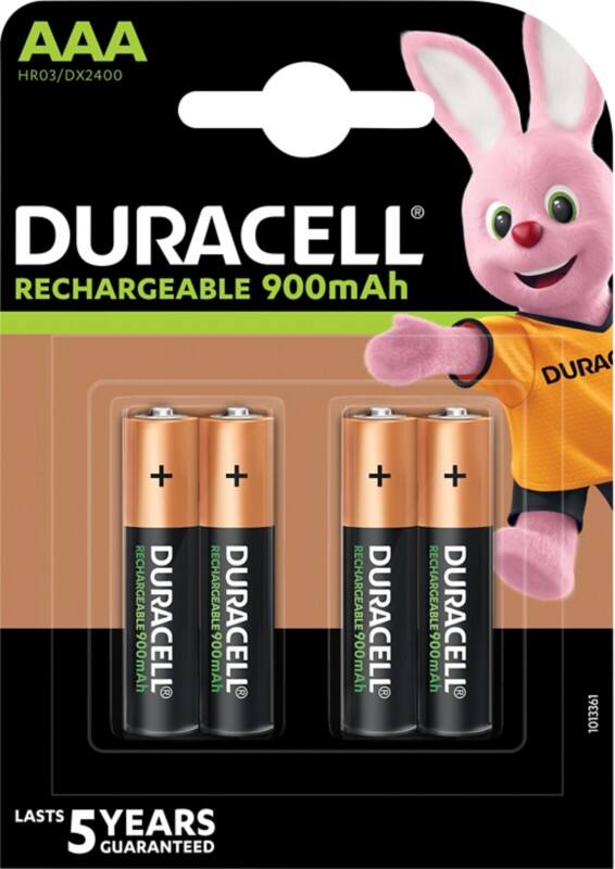 Piles rechargeables Duracell Recharge Ultra AAA HR03 900mAh NiMH 1,2V 4 Unités