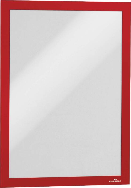 Cadre d'affichage DURABLE DURAFRAME A4 Adhésif, Magnétique Rouge Adhésif PVC 487203 23,4 (L) x 0,6 (P) x 32,6 (H) cm 2 Unités