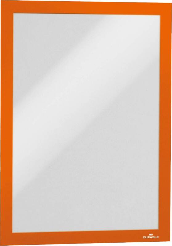 Cadre d’affichage DURABLE DURAFRAME A4 Adhésif, Magnétique Orange Adhésif 487209 23,4 (L) x 0,6 (P) x 32,6 (H) cm 2 Unités