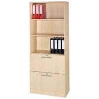 Hammerbacher Regalschrank Melaminharzbeschichtete Spanplatte Matrix 3 Ahorn 800 x 420 x 2.004 mm