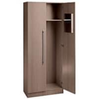 Hammerbacher Garderobenschrank Matrix Abschließbar Walnuss 800 x 420 x 2.004 mm