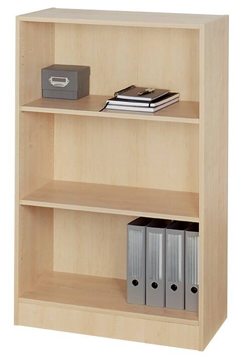 Hammerbacher Melaminharzbeschichtete Spanplatte Bücherregal 2 Fachböden 800 x 400 x 1.270 mm Braun Ahorn