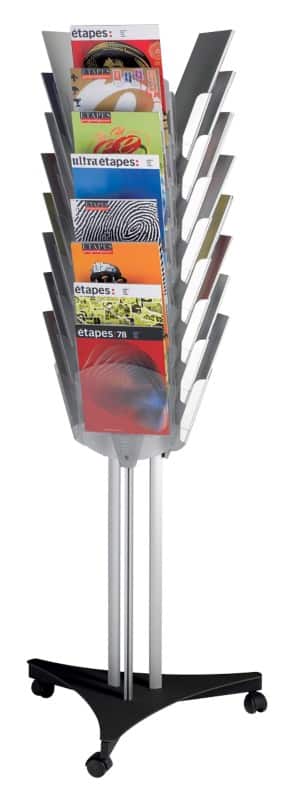 Paperflow Prospektständer A4 Aluminium Silber, Transparent