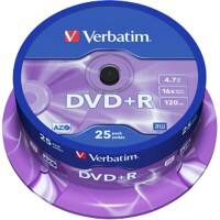 DVD+R Verbatim 16 x 4.7 Go Argenté mat Spindle 25 Unités