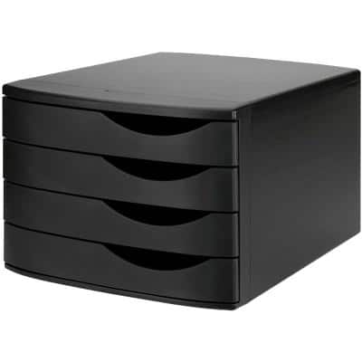 Jalema Re-Solution Schubladenbox 4 DIN A4 PS (Polystyrol) Schwarz 30 x 37,5 x 21,6 cm