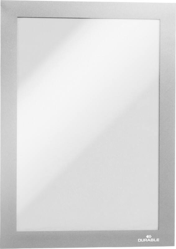 Cadre d’affichage DURABLE DURAFRAME A5 Adhésif Argenté Adhésif 487123 23,6 (L) x 17,6 (H) cm 2 Unités