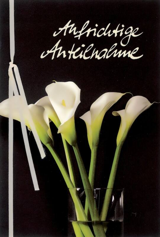 Cartes de condoléances + enveloppes bsb-obpacher Calla blanc 11.5 x 17 cm Spécial Crème 3 Unités