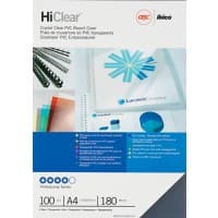 Couvertures de reliure HiClear GBC A4 PVC 180 microns Transparent 100 Unités