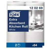 Essuie-tout Tork 2 épaisseurs Ultra-absorbant 2 Rouleaux de 64 Feuilles