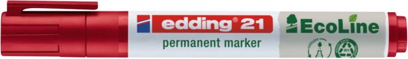 edding EcoLine 21 21 Permanentmarker  Mittel Rundspitze 1,5 - 3 mm Rot Nachfüllbar Wasserbeständig