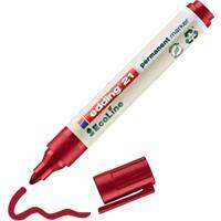 Marqueur permanent edding EcoLine 21 Pointe moyenne, ogive 1,5 - 3 mm Rouge Rechargeable