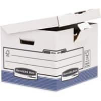 Bankers Box System Archivbox mit Klappdeckel FastFold Besonders stabil FSC Blau 293 (H) x 370 (B) x 350 (T) mm 10 Stück