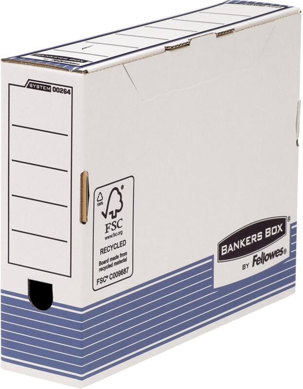 Bankers Box Earth Series Archivschachtel 26401 A4 Pappkarton 8,5 (B) x 32,7 (T) x 26,5 (H) cm Blau, Weiss 8,0 cm 10 Stück