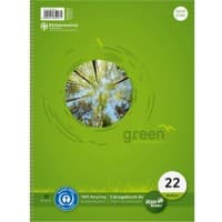 Cahier à spirale Ursus Vert A4 Couverture en papier Quadrillé 80 feuilles