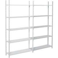 ARNO SPACE Arno Regale 5 Fachböden Verzinkt 1.000 x 300 x 2.000 mm Grau