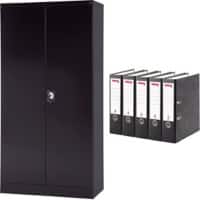 Realspace Aufbewahrungsschrank Stahl 4 Fachböden Abschließbar 920 x 420 x 1.800 mm Schwarz