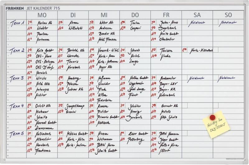 Franken Wochenplaner JK 715 Silber, Weiß 90 x 60 cm