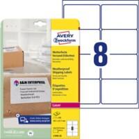 Étiquettes d'expédition AVERY Zweckform L7993 A4 99,1 x 67,7 mm 25 Feuilles de 8 Étiquettes