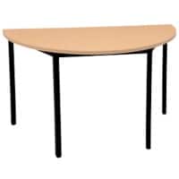 Table de réunion Niceday Demi-cercle Hêtre, noir 120 x 60 x 75 cm