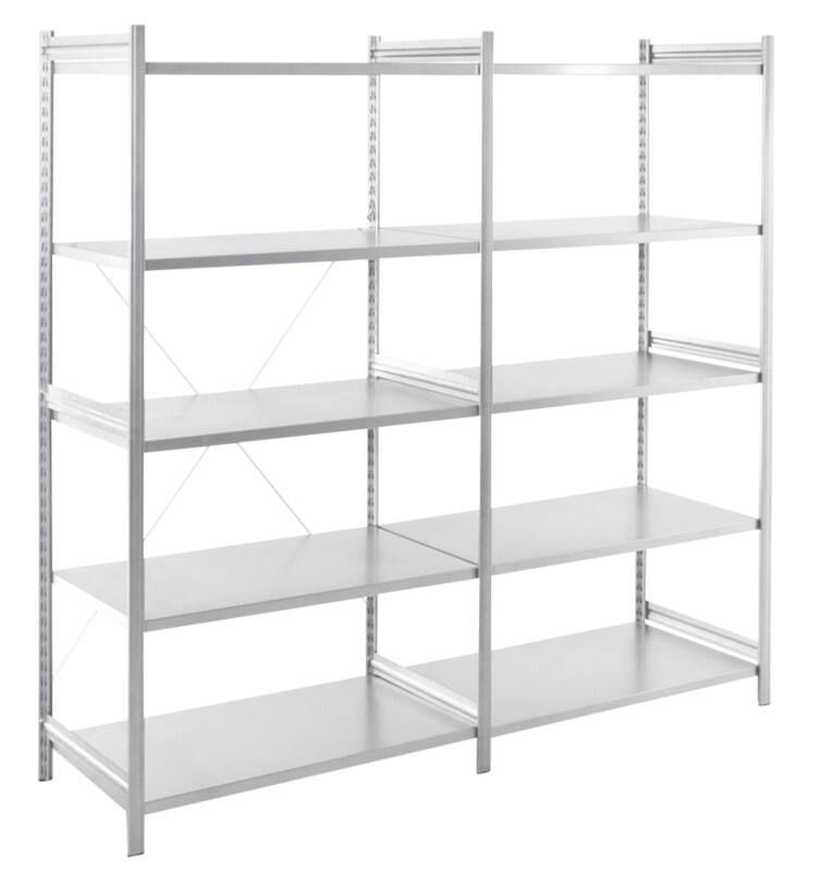 Rayonnage de départ ARNO SPACE 5 étagères Acier 1040 x 380 x 2000 mm Gris clair