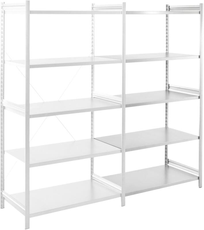 Rayonnage élément suivant ARNO SPACE 5 étagères Acier 1000 x 380 x 2000 mm Gris clair