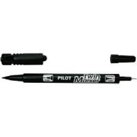 Pilot Twin Marker Rundspitze Permanentmarker Recycelt 76% Extra Fein Rundspitze 0,4 mm, 0,8 mm Schwarz