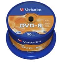 DVD + R Verbatim 16x 4.7 Go OPS Spindle 50 Unités