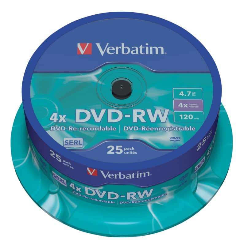 DVD-RW Verbatim 4.7 4 Go 25 Unités