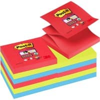 Z-Notes Post-it Super Sticky 76 x 76 mm Assortiment 12 Blocs de 90 Feuilles