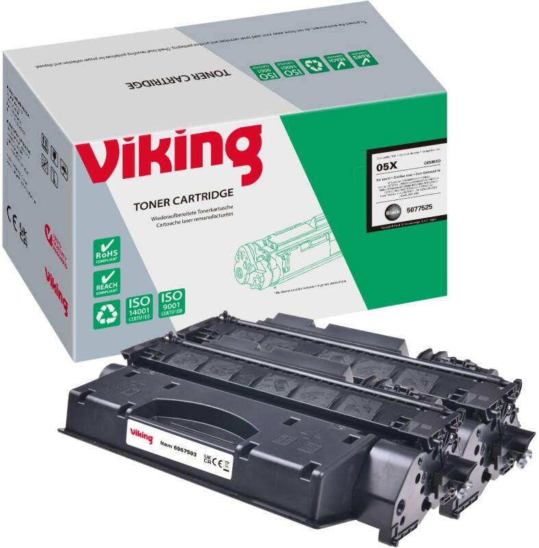 Toner Viking 05X compatible HP CE505XD Noir 2 Unités