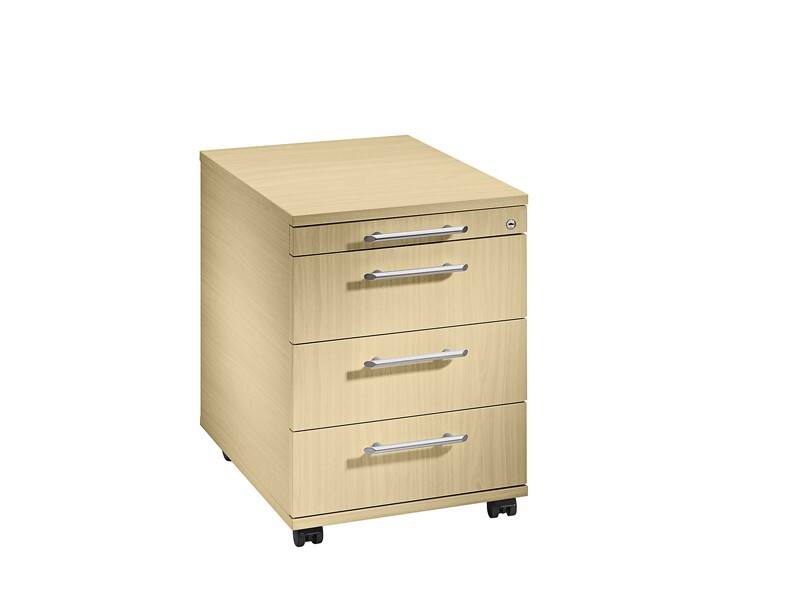 Hammerbacher Rollcontainer VAC30 3 Schubladen Ahorn 428 x 580 x 590 mm