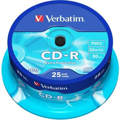 Verbatim CD-Rohlinge Extra Protection 52x 700 MB 25 Stück