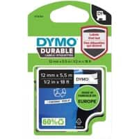 Ruban d’étiquettes D1 Dymo 1978364 d’origine, durables Autocollantes Noir sur blanc 12 mm (l) x 5,5 m (L)