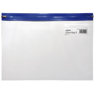 Snopake Reissverschlusstasche 12804 A4+ Blau Polyethylen 37 x 26 cm