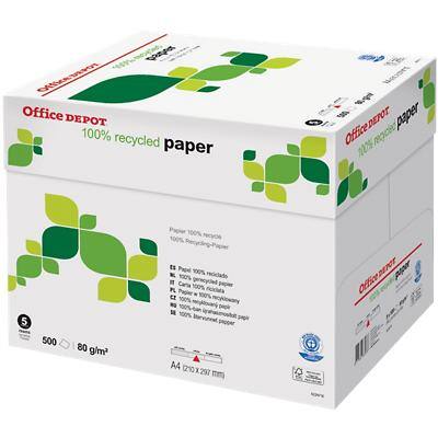 Office Depot Off-White DIN A4 Druckerpapier Recycelt 100% 80 g/m² Glatt Weiß 5 Stück à 500 Blatt